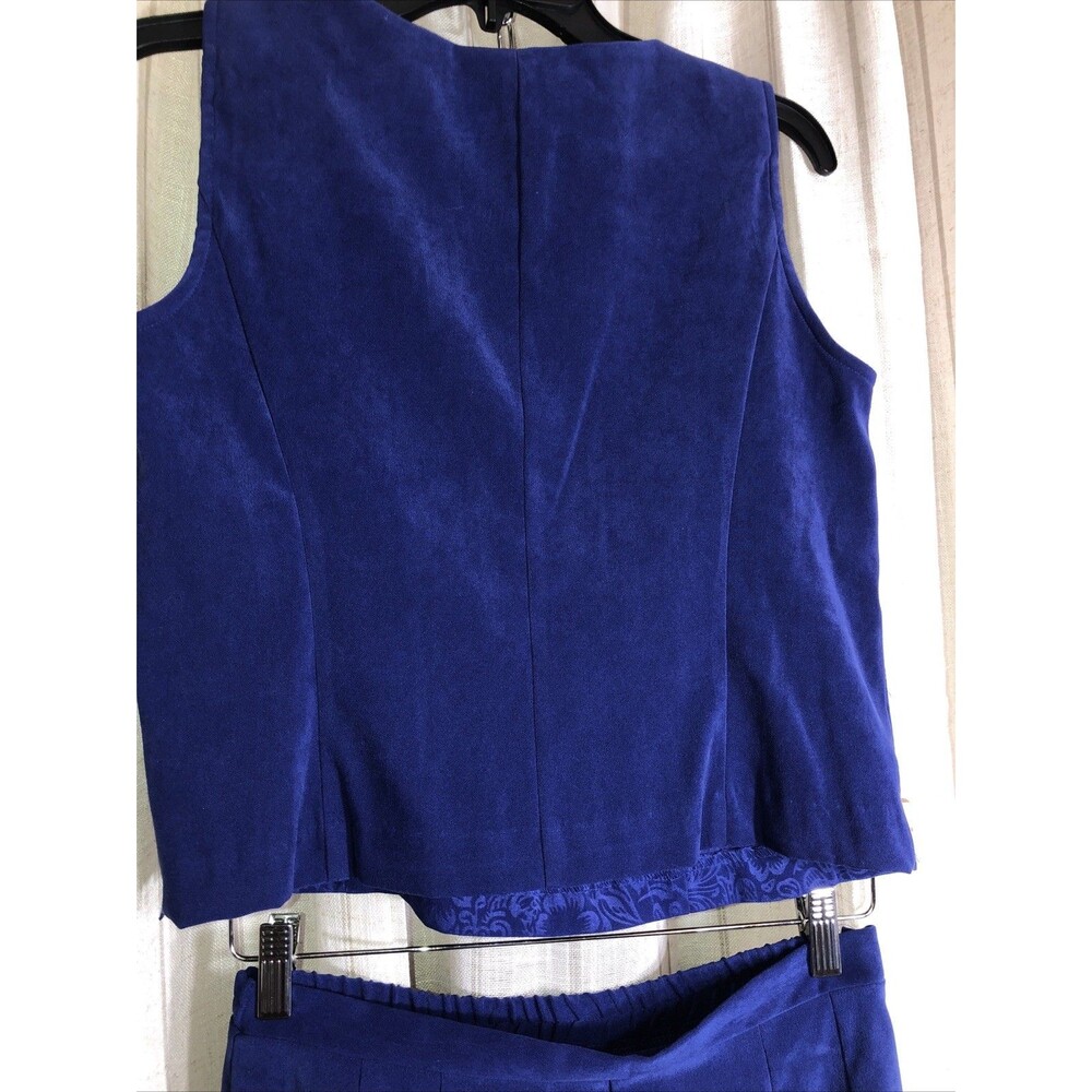 Sag Harbor Petite 2-Piece Pant Suit Set 10P Tank & Trousers Y2K Periwinkle Blue - Picture 8 of 14